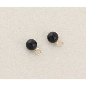 14k Yellow Gold Onyx Bead Earring Dangles or Jackets Only - for Your Own Hoops